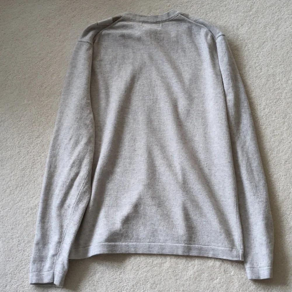 Banana Republic sweater cotton cashmere argyle Preppy Neutral V neck M